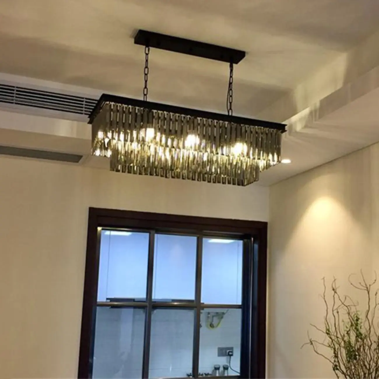 Modern 2-Tier Crystal Pendant Lighting for Kitchen Island Image - 10 | homeyfad