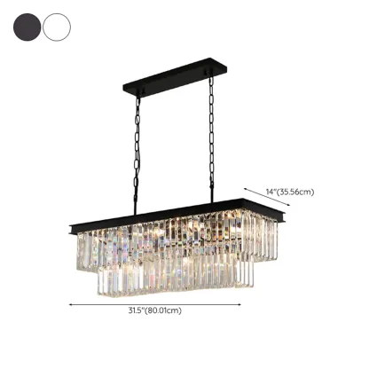 Modern 2-Tier Crystal Pendant Lighting for Kitchen Island Image - 13
