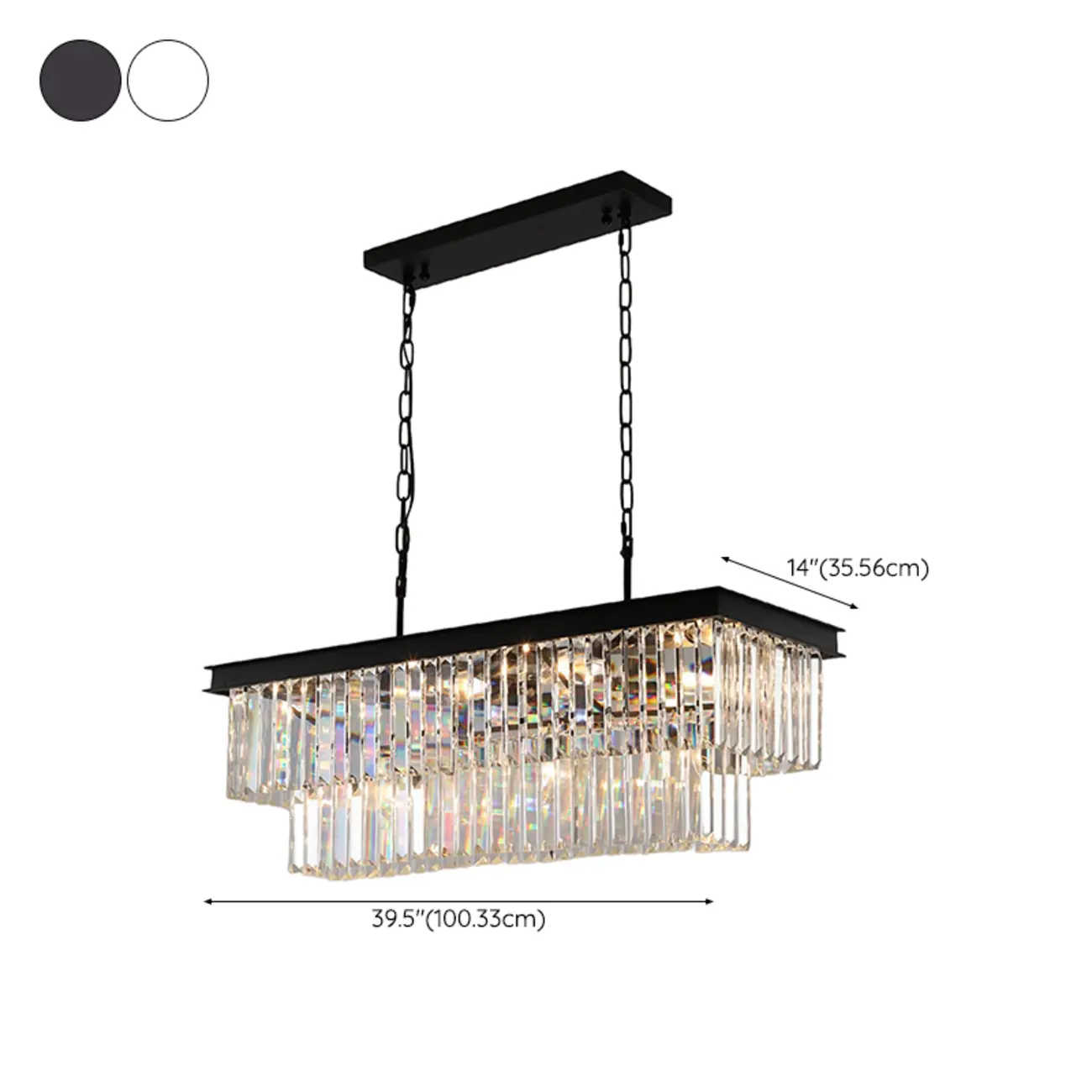 Modern 2-Tier Crystal Pendant Lighting for Kitchen Island Image - 14 | homeyfad