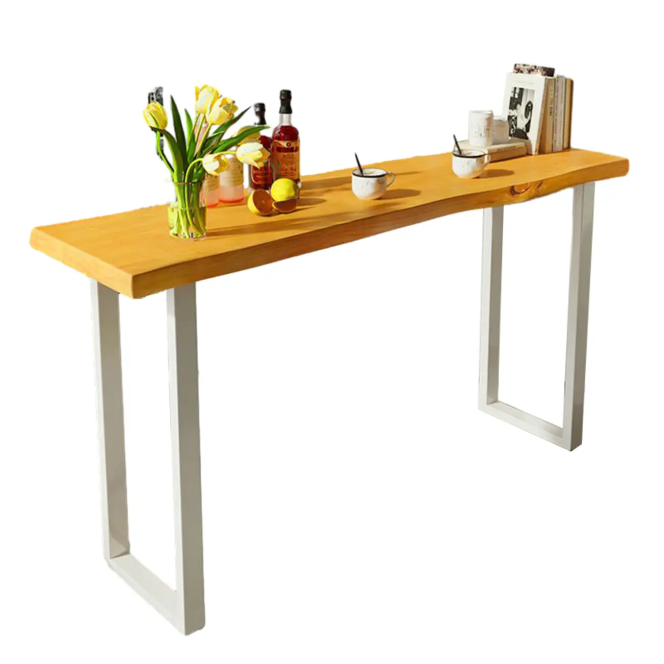 Modern Wooden Counter Height Bar Table for Home Pub Use Image - 6 | homeyfad