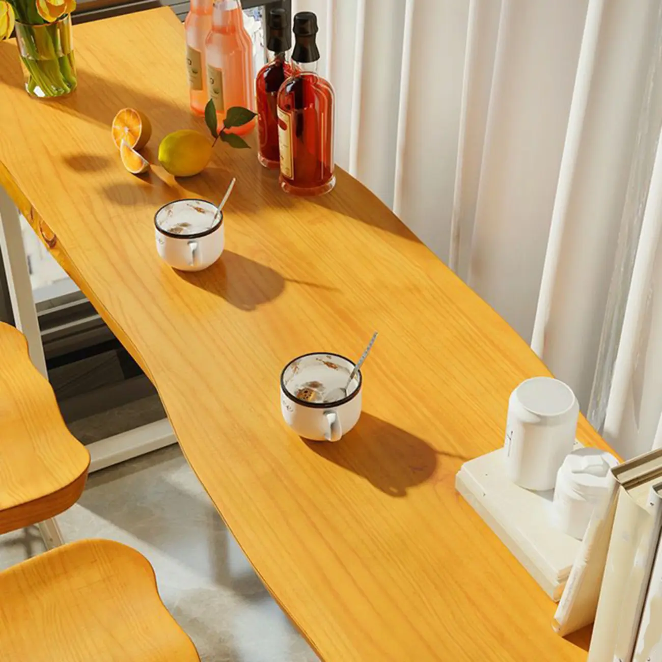 Modern Wooden Counter Height Bar Table for Home Pub Use Image - 7 | homeyfad
