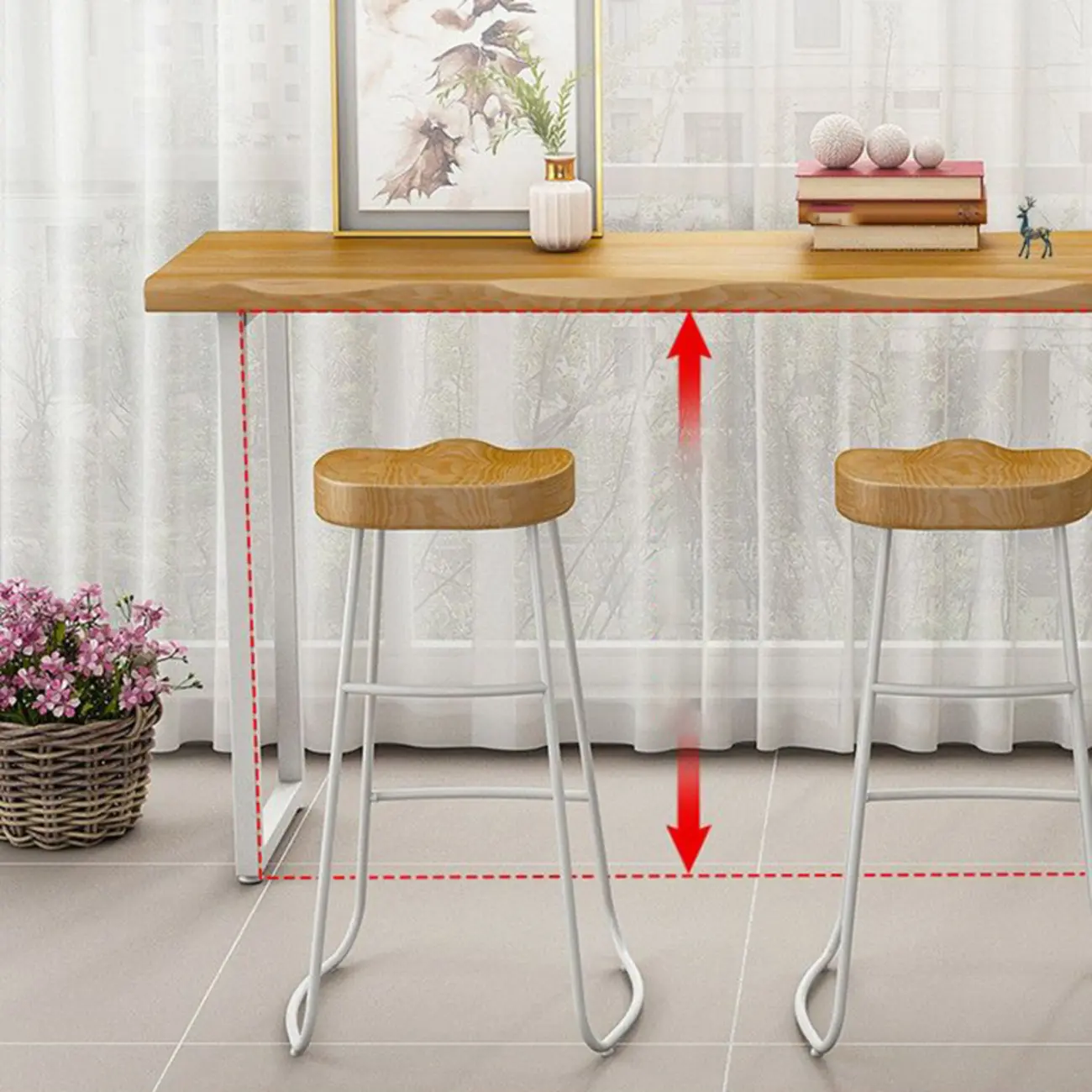 Modern Wooden Counter Height Bar Table for Home Pub Use Image - 9 | homeyfad