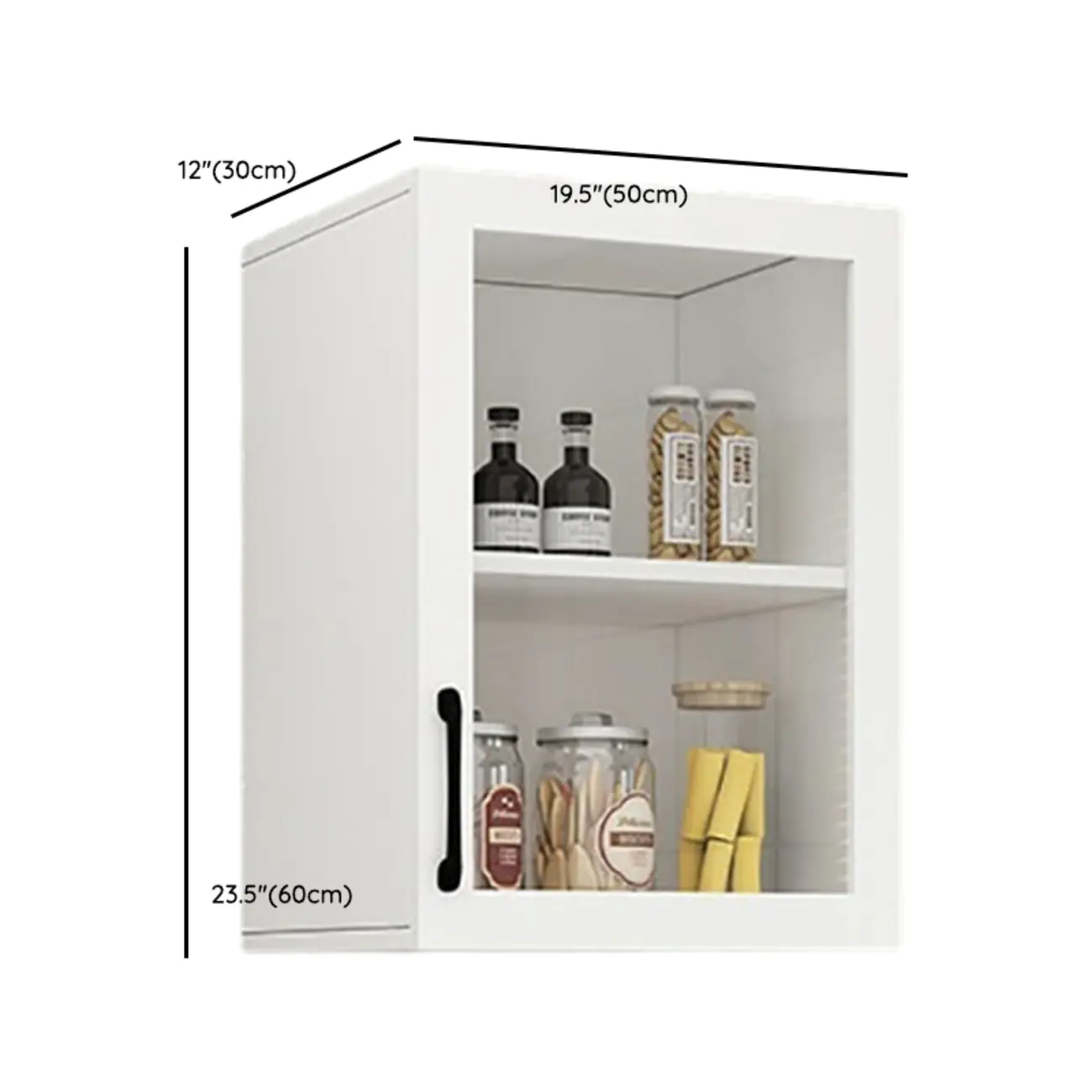 Kitchen Floating White Wood Glass Enclosed Display Cabinet Image - 15 | homeyfad