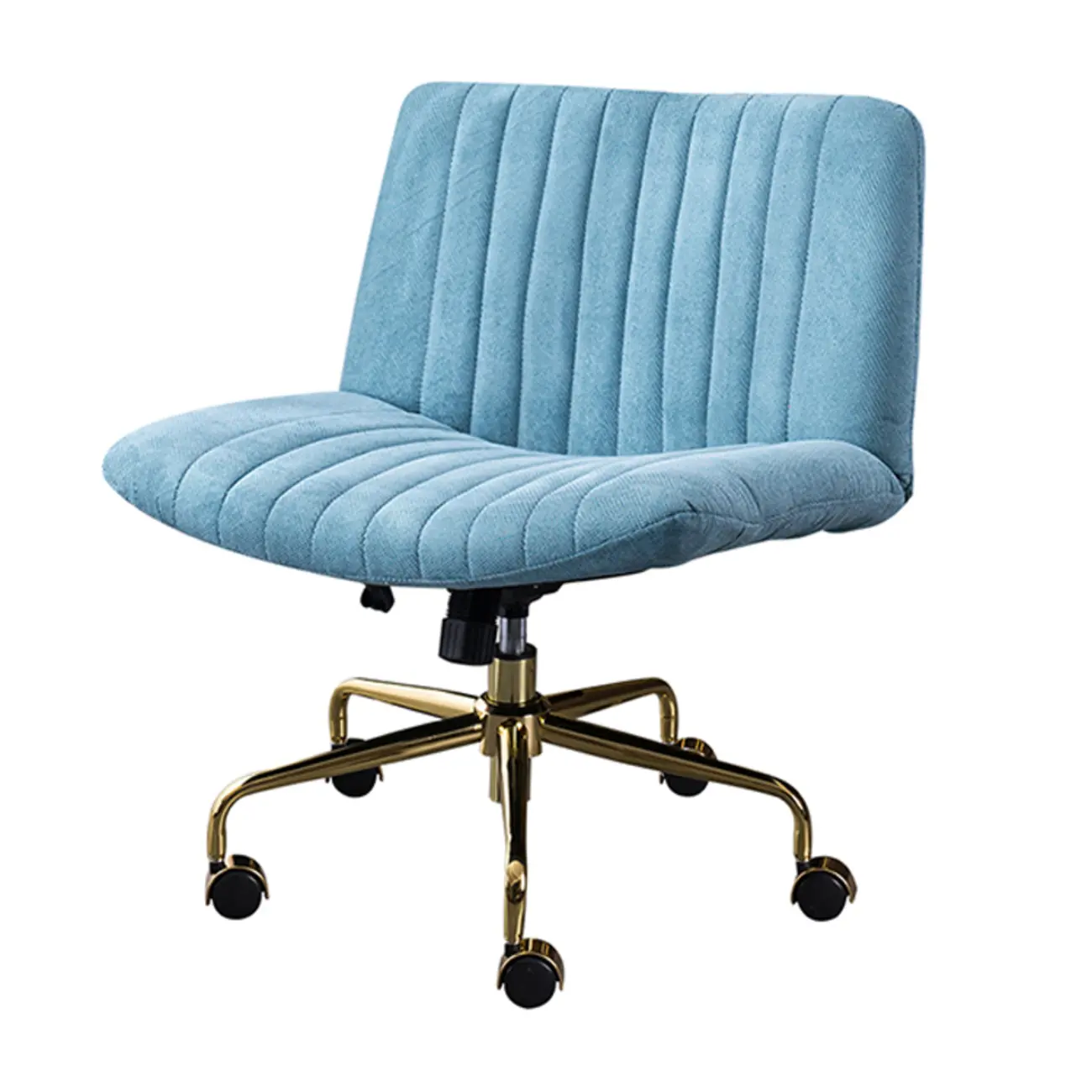 Elegant Gray Linen Upholstered Swivel Office Chair Image - 14 | homeyfad