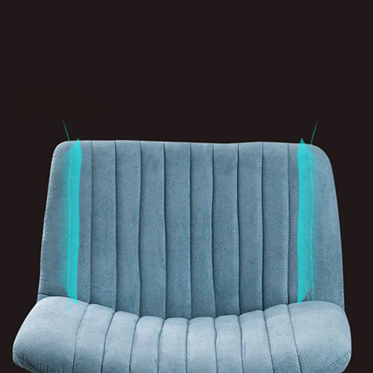 Elegant Gray Linen Upholstered Swivel Office Chair Image - 17