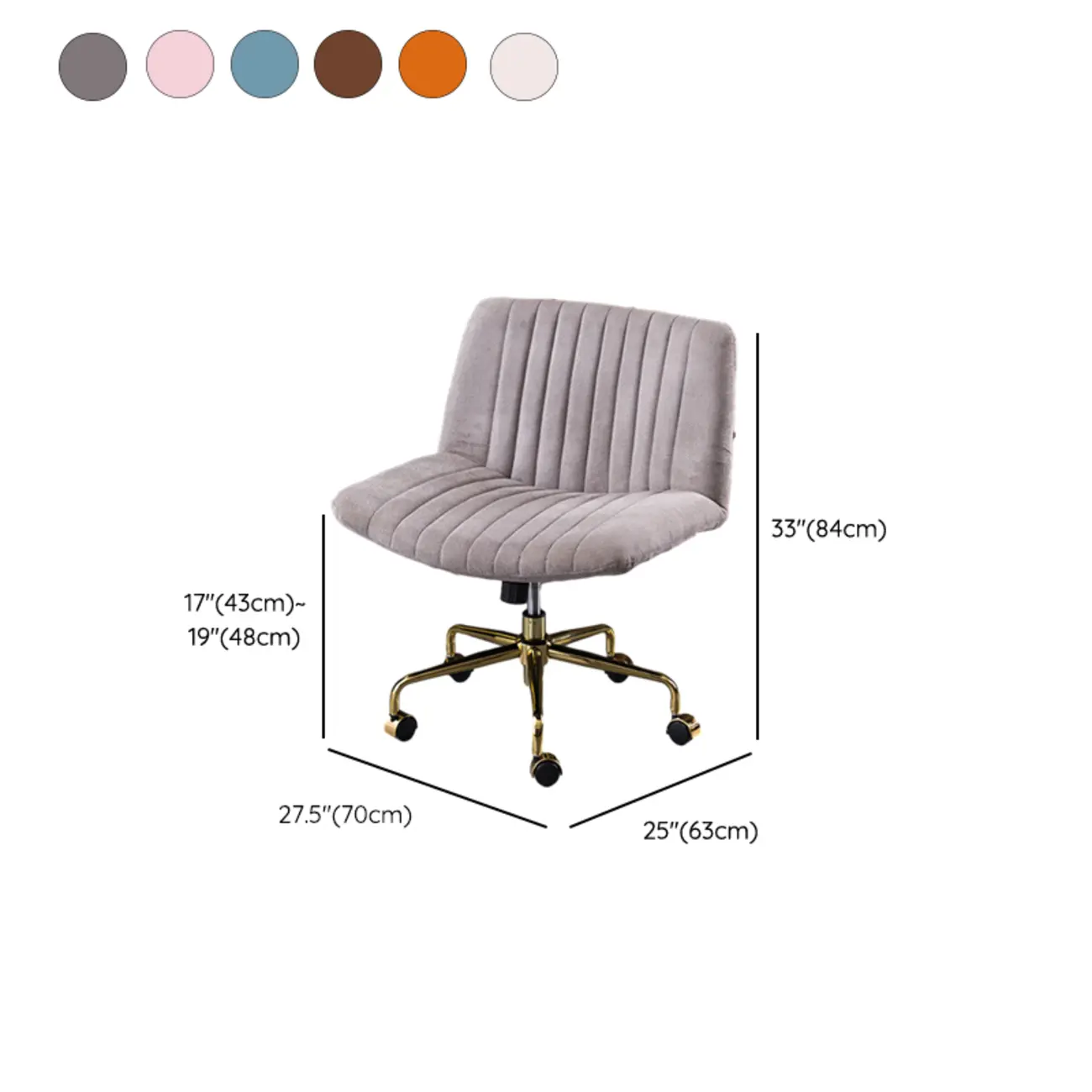 Elegant Gray Linen Upholstered Swivel Office Chair #size | homeyfad