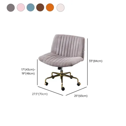 Elegant Gray Linen Upholstered Swivel Office Chair #size