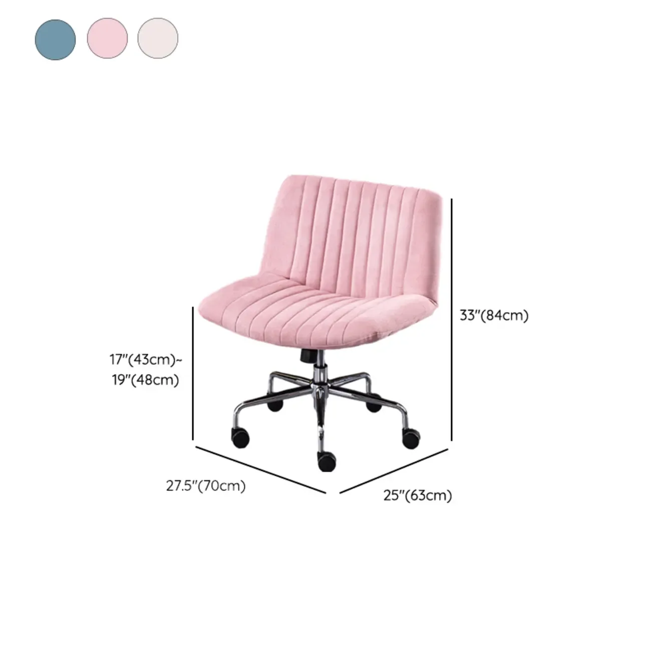 Elegant Gray Linen Upholstered Swivel Office Chair Image - 26