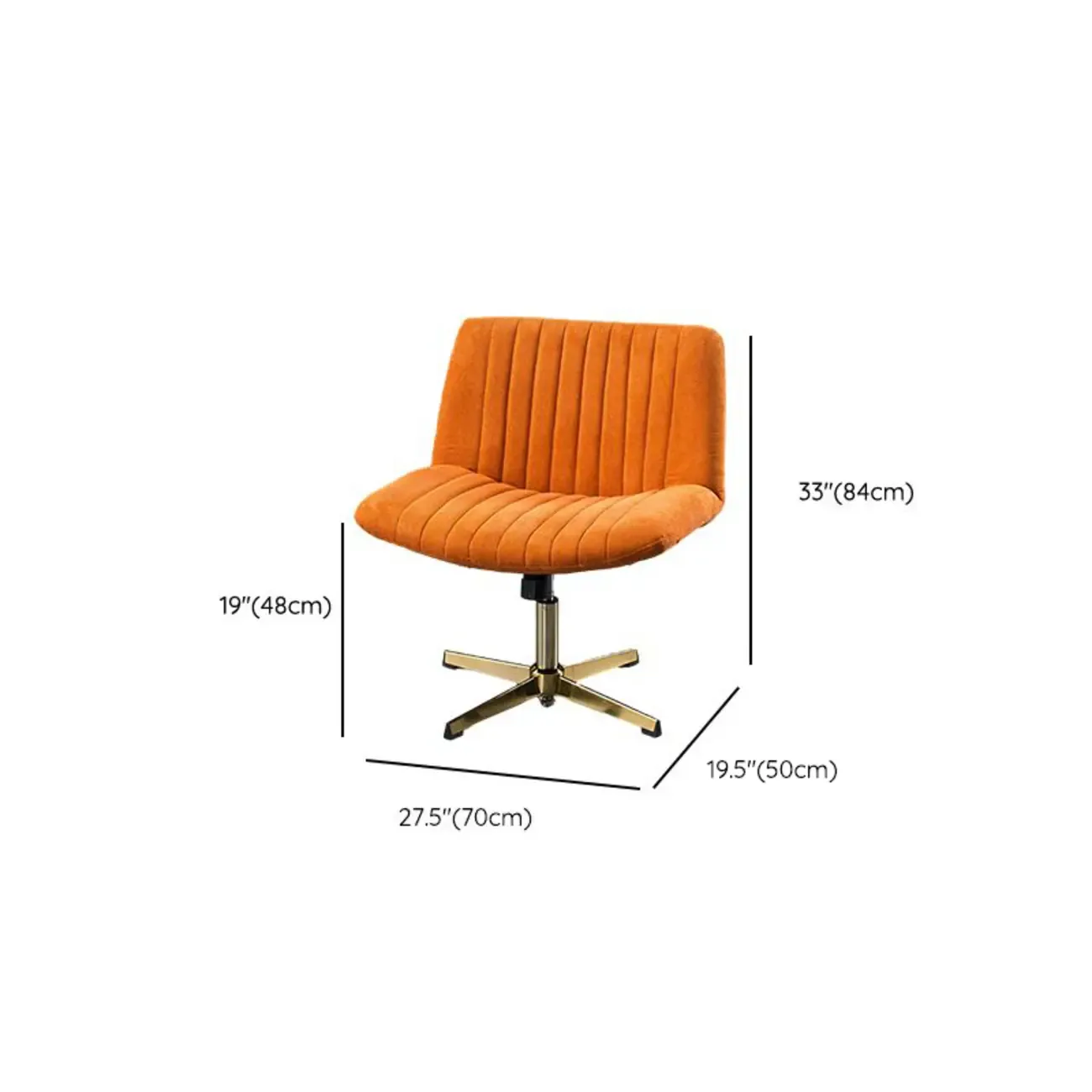 Elegant Gray Linen Upholstered Swivel Office Chair Image - 27