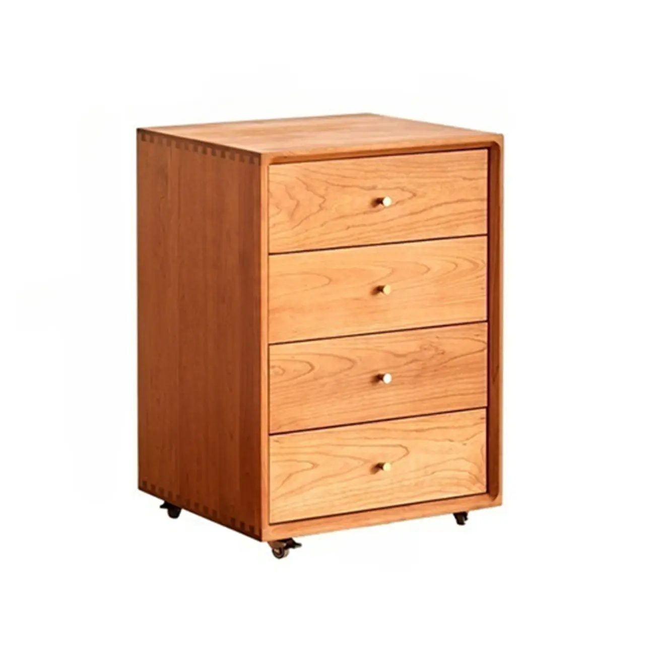 Traditional Natural Wooden Vertical Filing Cabinet with 4 Drawers Image - 8 | homeyfad