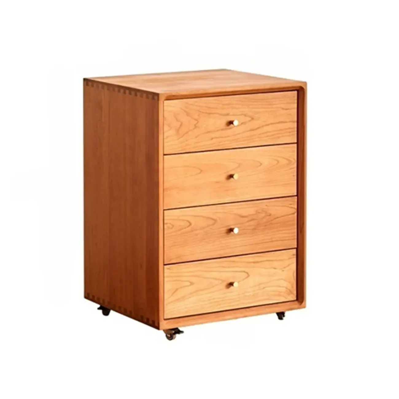 Traditional Natural Wooden Vertical Filing Cabinet with 4 Drawers Image - 8