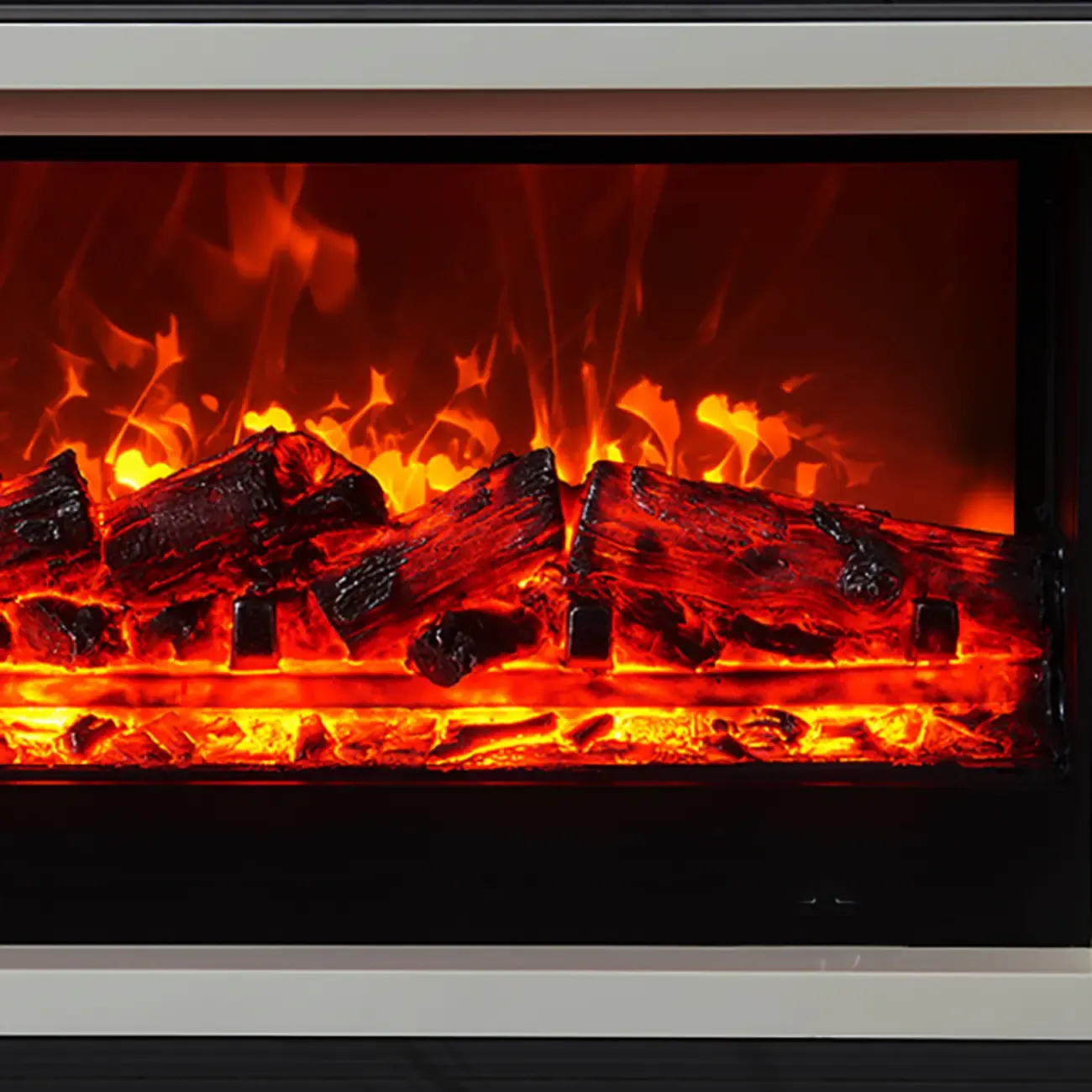 Vintage Stone TV Stand with LED Fireplace & Storage Image - 11