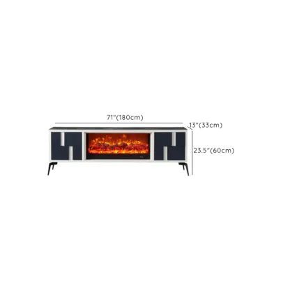 Vintage Stone TV Stand with LED Fireplace & Storage #size
