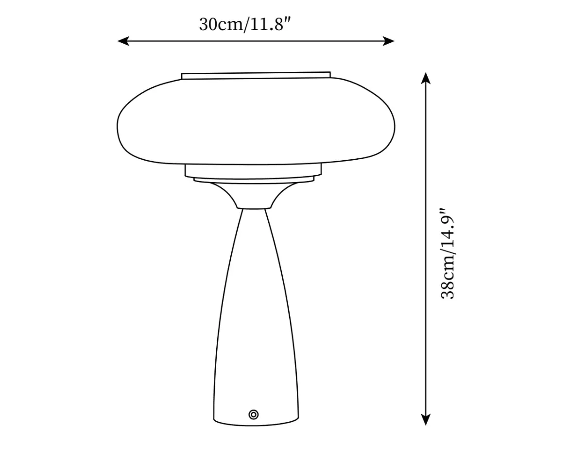 Mid Century Modern Wood Base Post Cap Table Lamp #size