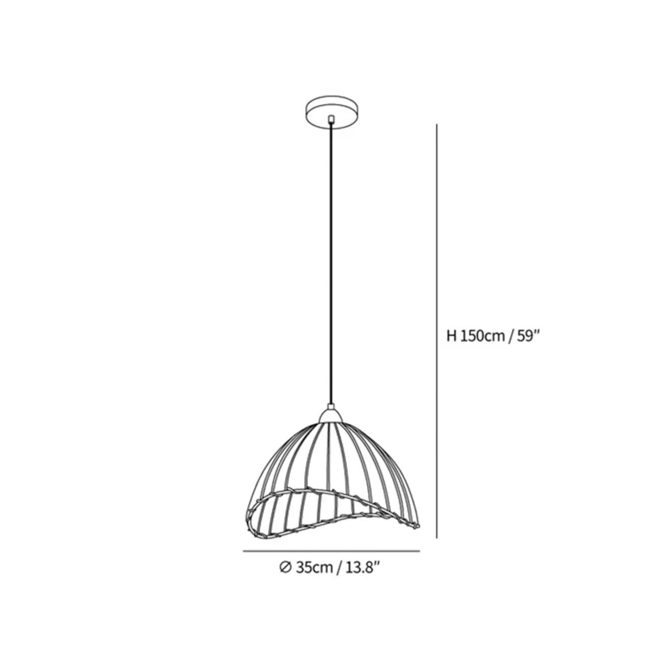 Rattan Fabric Pendant Lamp Beige Dome Shape For Kitchen Image - 49 | homeyfad