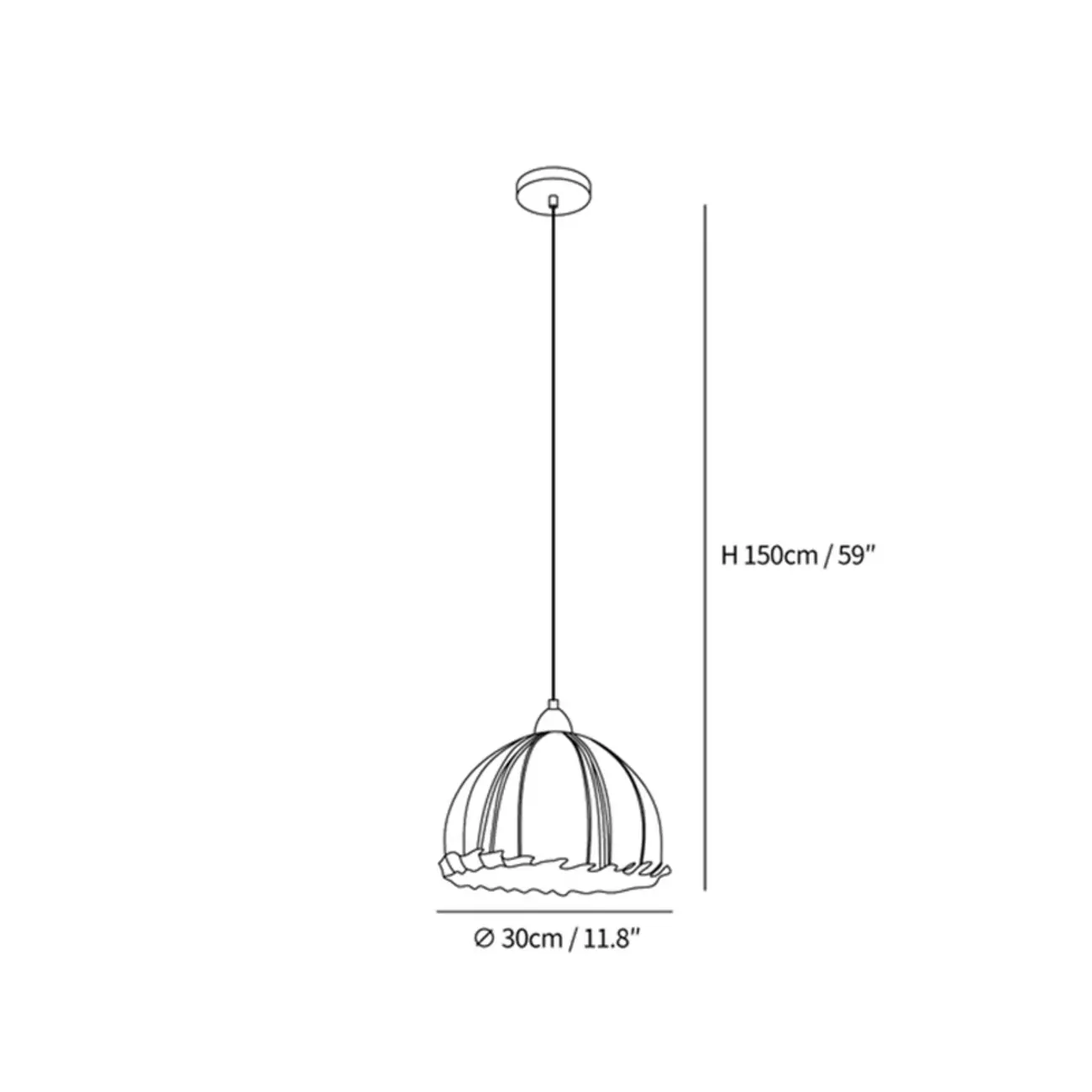 Rattan Fabric Pendant Lamp Beige Dome Shape For Kitchen #size | homeyfad