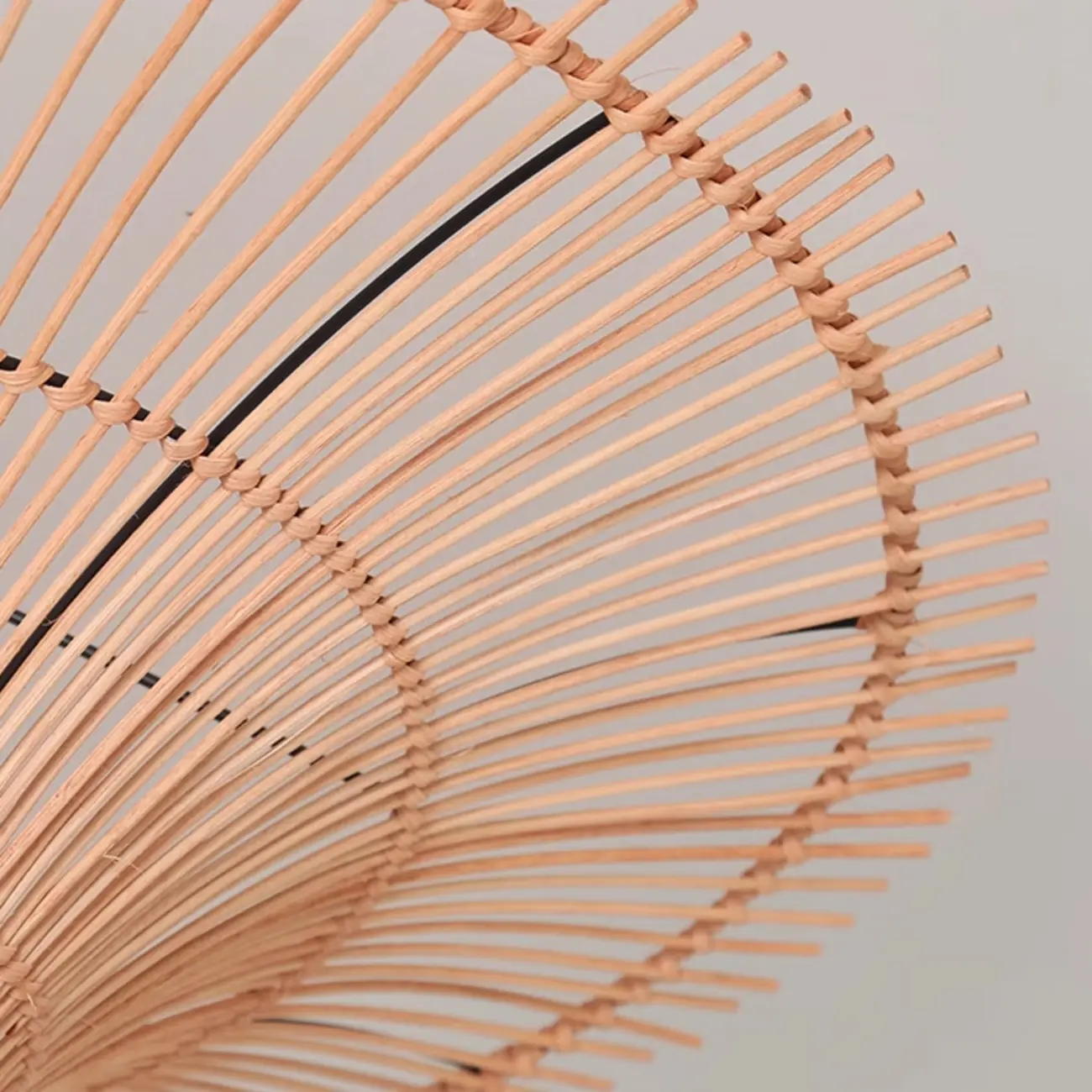 Natural Woven Rattan Bohemian Semi Flush Ceiling Light Image - 8 | homeyfad