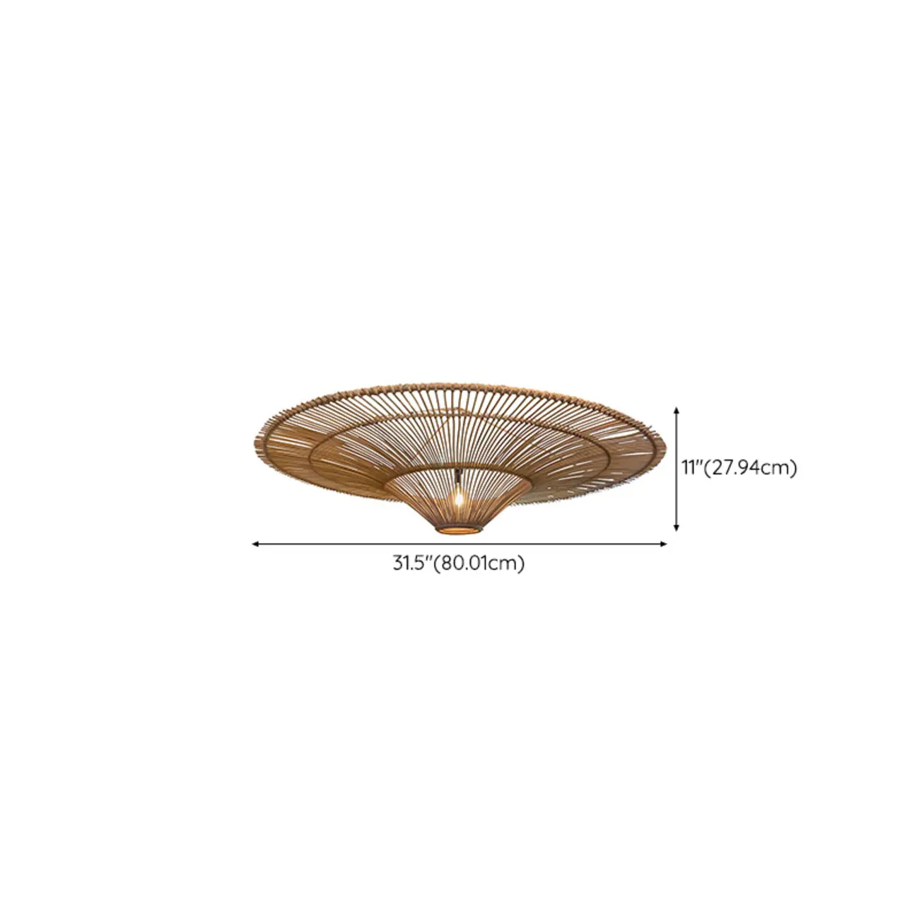Natural Woven Rattan Bohemian Semi Flush Ceiling Light Image - 13 | homeyfad