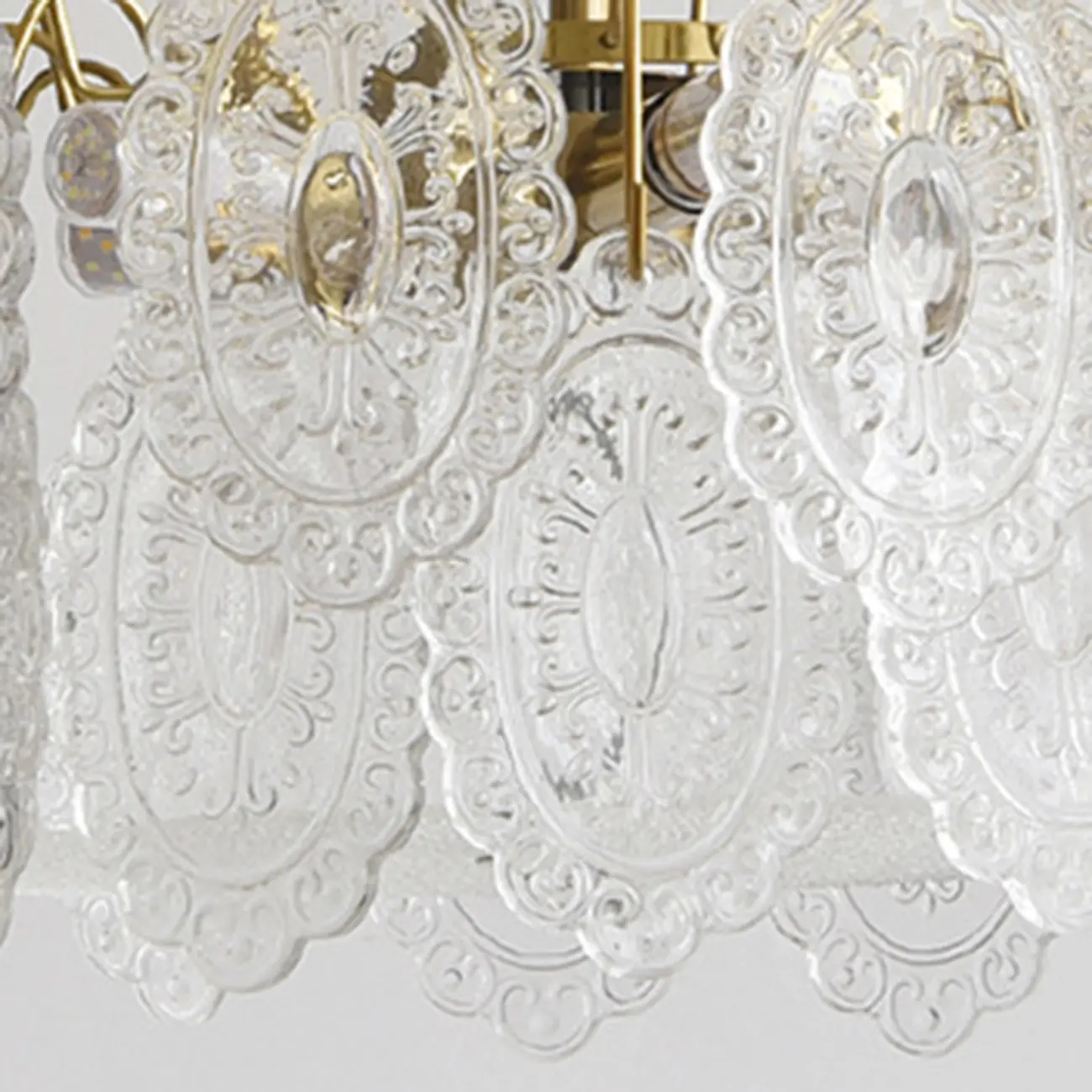 Crystal Drum Shade Gold Semi Flush Ceiling Light Image - 5 | homeyfad