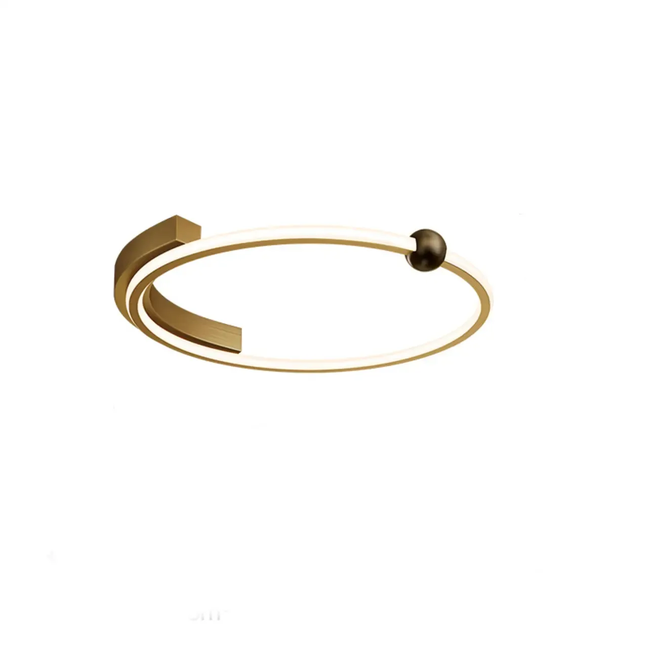 Stylish Geometric Gold Semi Flush Ceiling Light 3-Gear Dimming Image - 6