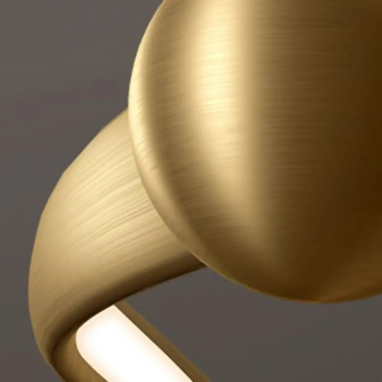 Stylish Geometric Gold Semi Flush Ceiling Light 3-Gear Dimming Image - 10