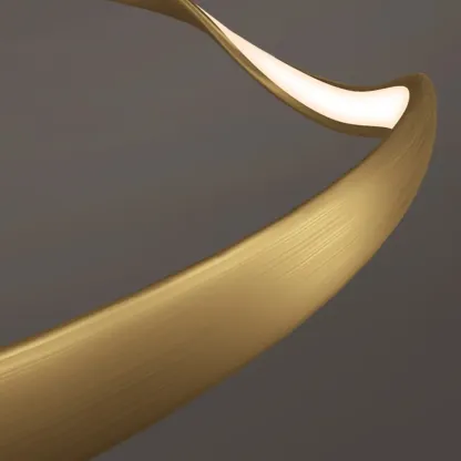 Stylish Geometric Gold Semi Flush Ceiling Light 3-Gear Dimming Image - 12