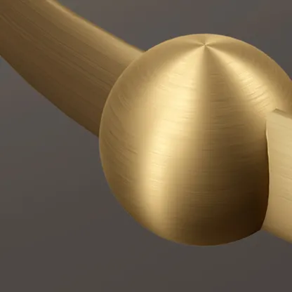 Stylish Geometric Gold Semi Flush Ceiling Light 3-Gear Dimming Image - 13