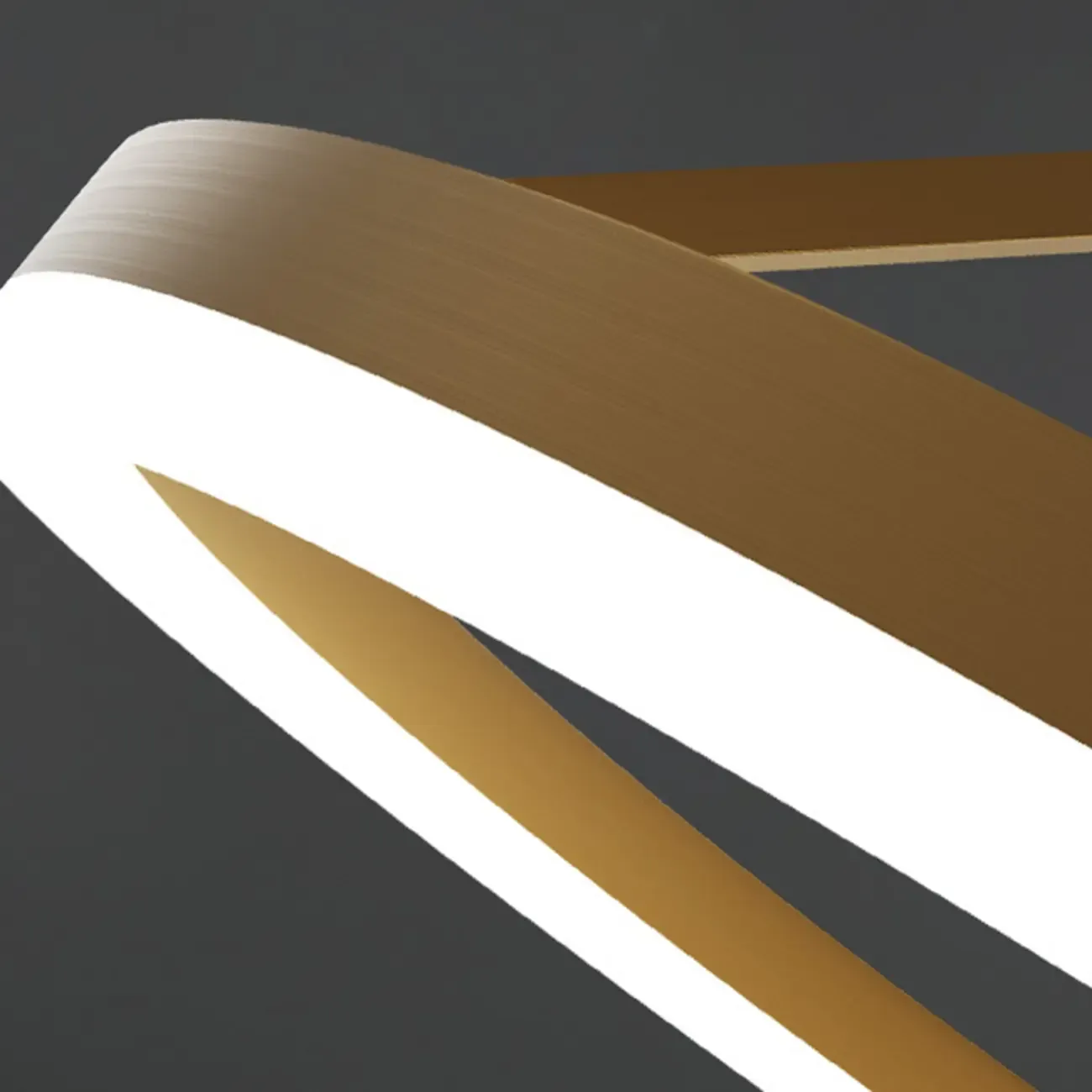 Stylish Geometric Gold Semi Flush Ceiling Light 3-Gear Dimming Image - 14