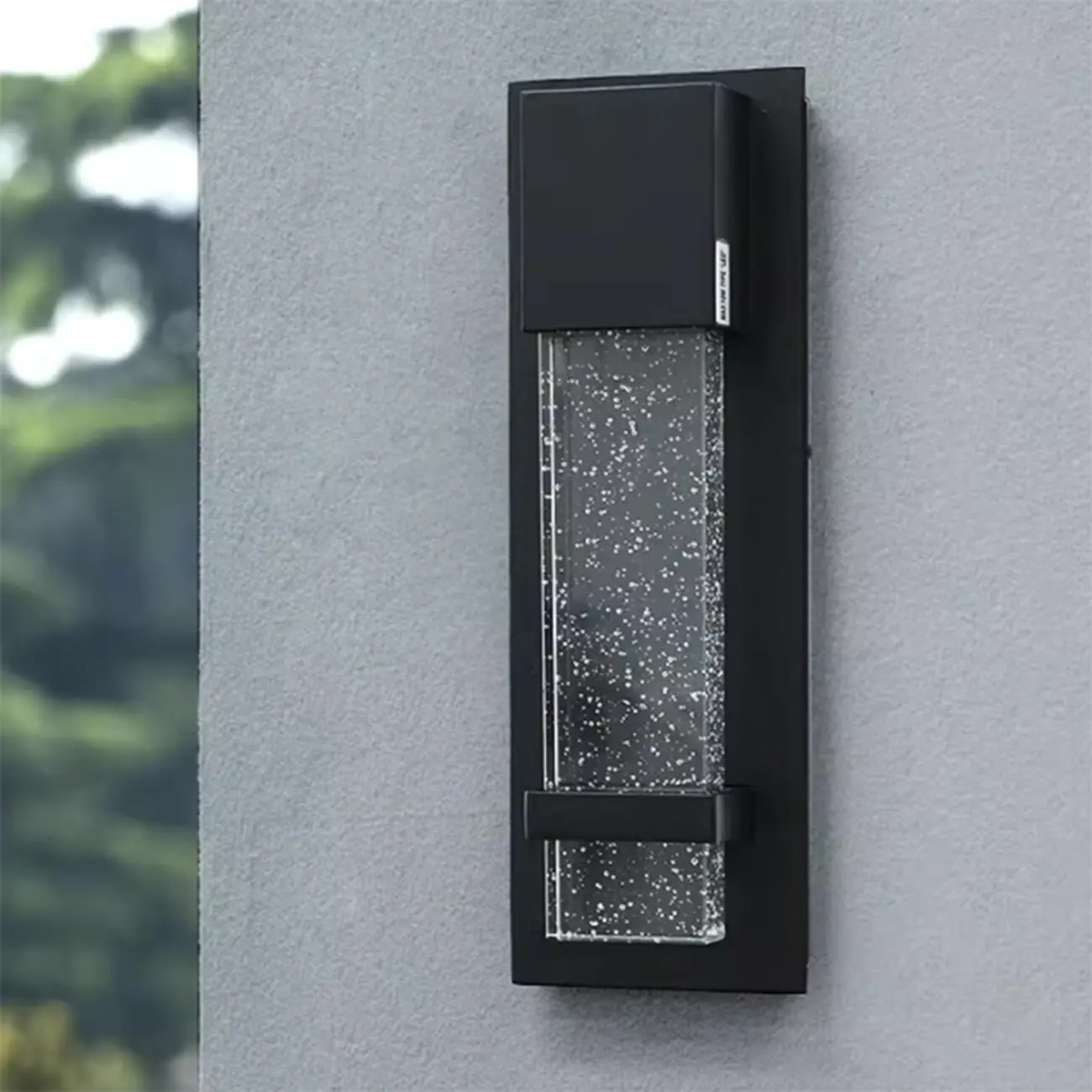 Modern Black Metal Starry Glass Outdoor LED Wall Light | homeyfad