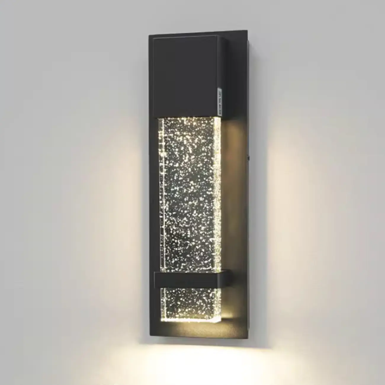 Modern Black Metal Starry Glass Outdoor LED Wall Light | homeyfad