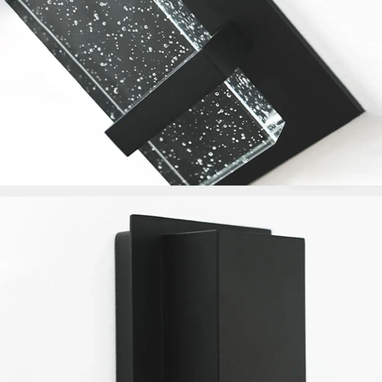 Modern Black Metal Starry Glass Outdoor LED Wall Light