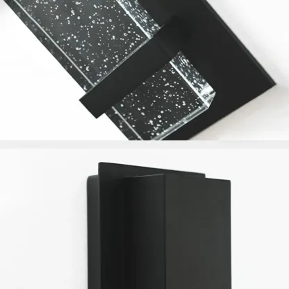 Modern Black Metal Starry Glass Outdoor LED Wall Light