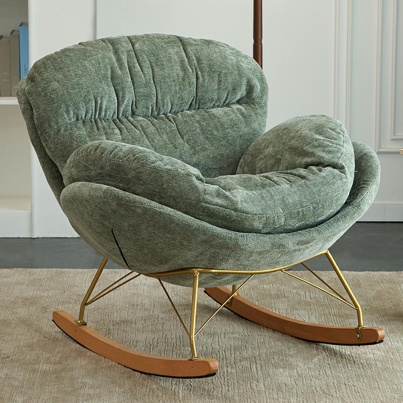 Modern Velvet Ergonomic Upholstered Rocking Chair for Nursery | homeyfad