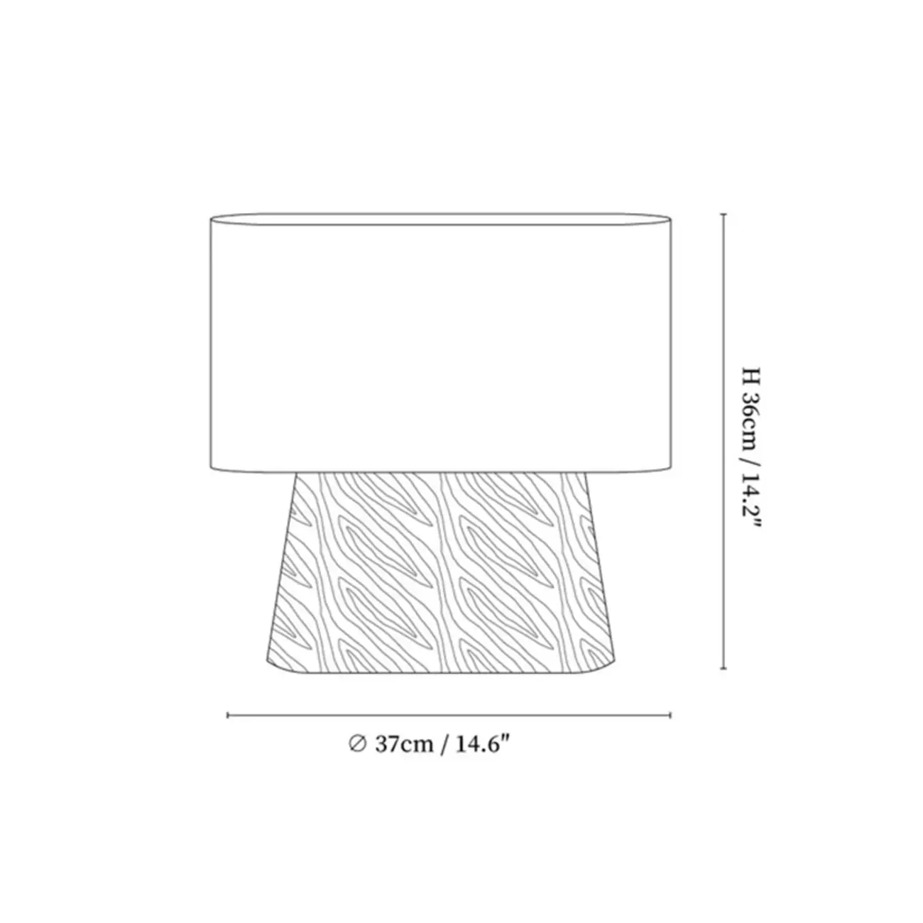 Minimalist Oval Shade Wood Fabric Table Lamp LED #size | homeyfad