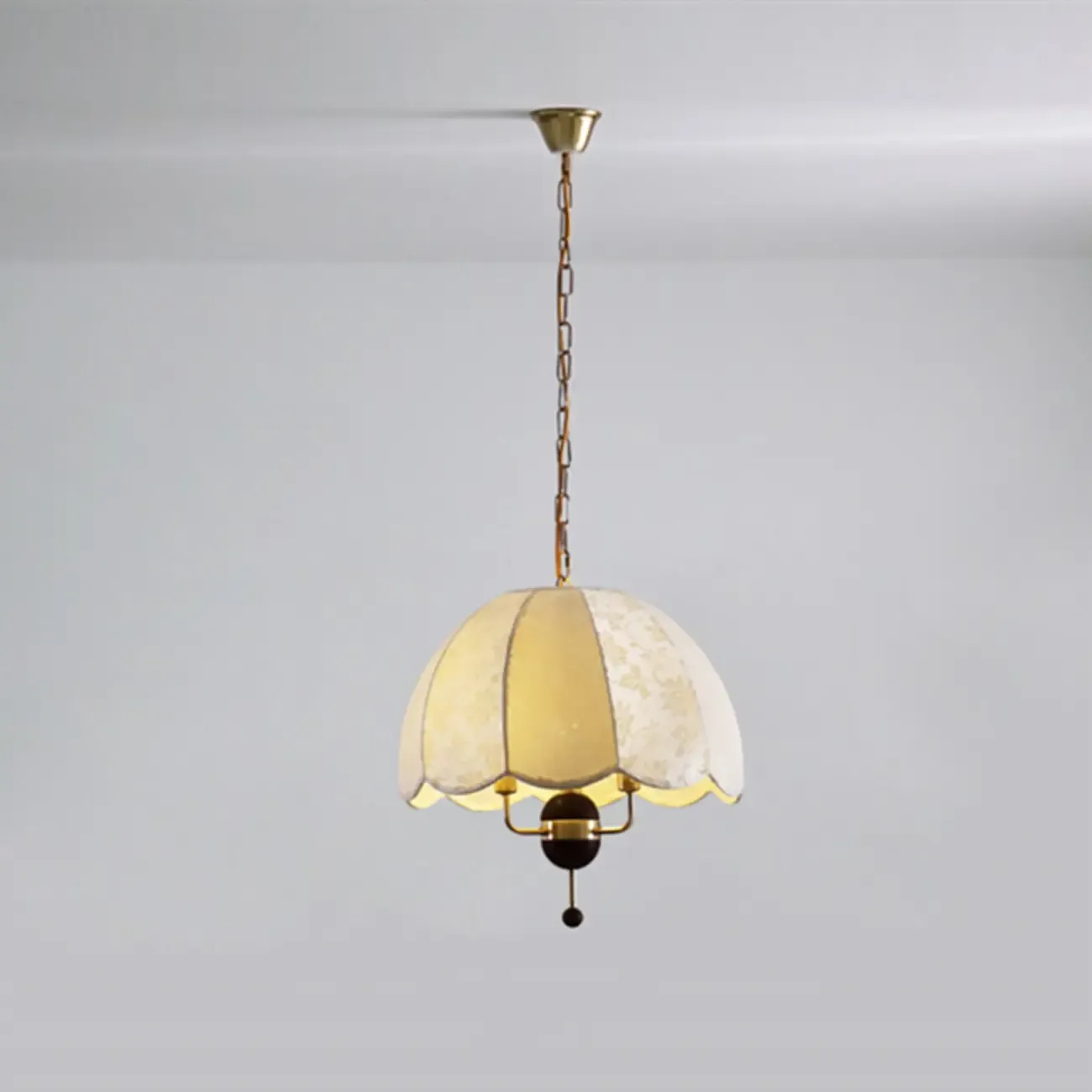 Gold Dome Fabric Elegant Vintage Chandelier Light Image - 5
