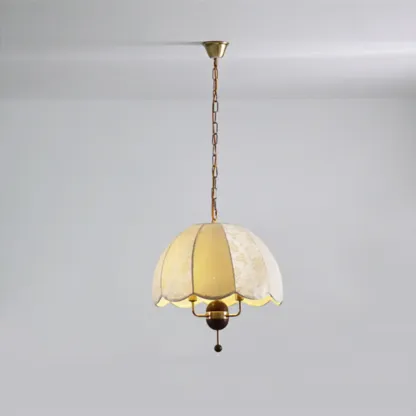 Gold Dome Fabric Elegant Vintage Chandelier Light Image - 6