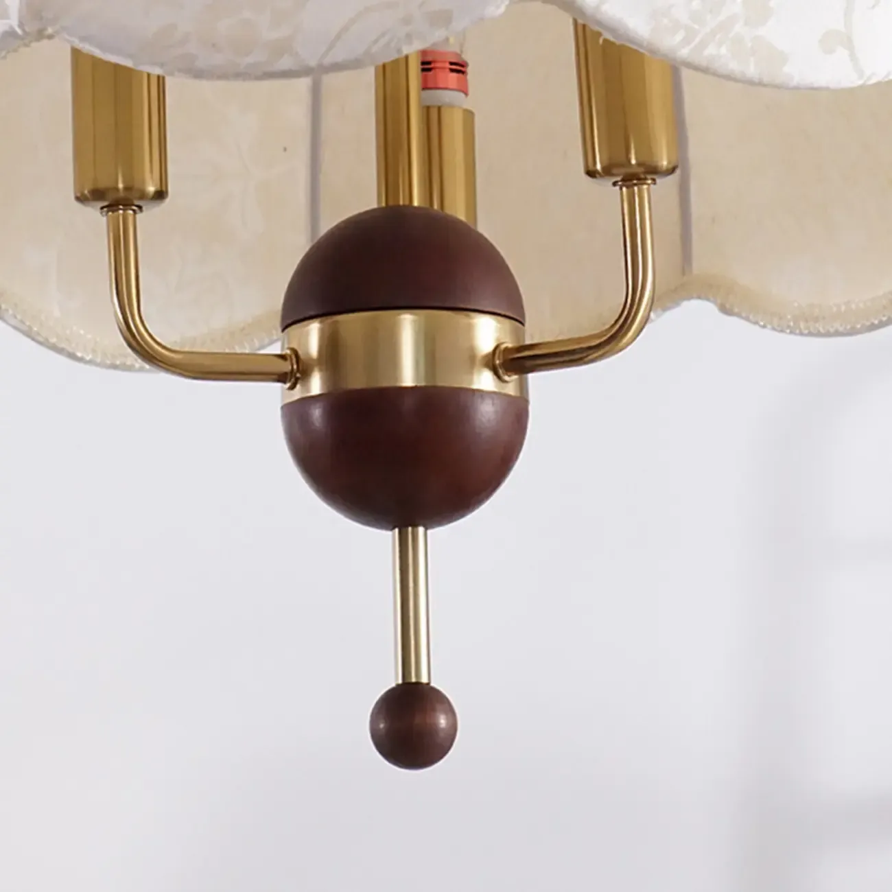 Gold Dome Fabric Elegant Vintage Chandelier Light Image - 9