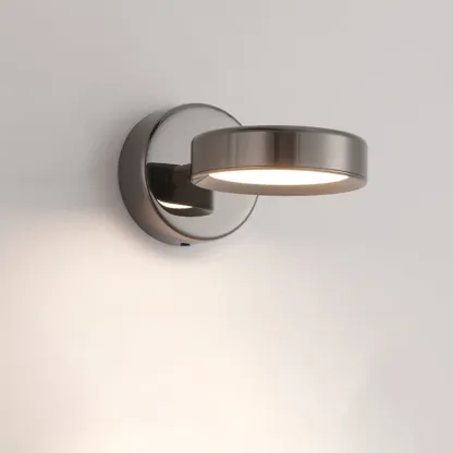 Modish 1-Light Alloy Indoor Wall Sconce with White Plastic Shade Image - 5
