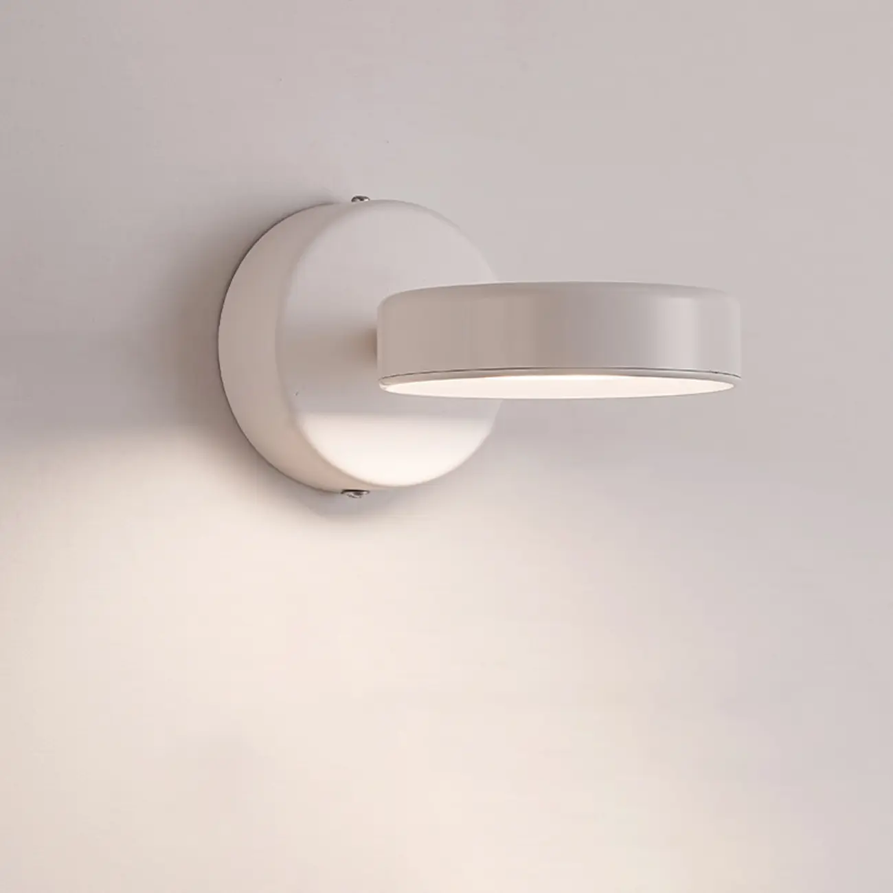 Modish 1-Light Alloy Indoor Wall Sconce with White Plastic Shade Image - 7 | homeyfad