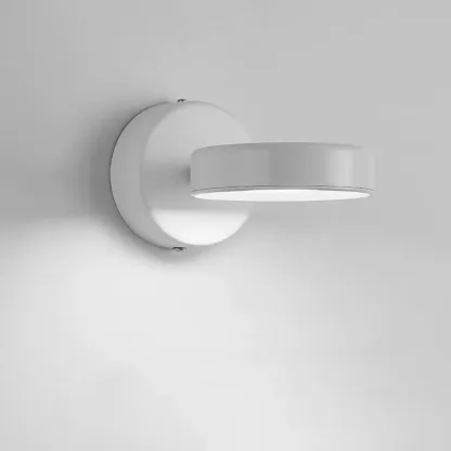 Modish 1-Light Alloy Indoor Wall Sconce with White Plastic Shade Image - 8