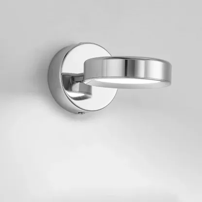 Modish 1-Light Alloy Indoor Wall Sconce with White Plastic Shade Image - 11