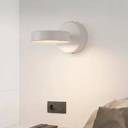 Modish 1-Light Alloy Indoor Wall Sconce with White Plastic Shade Image - 16