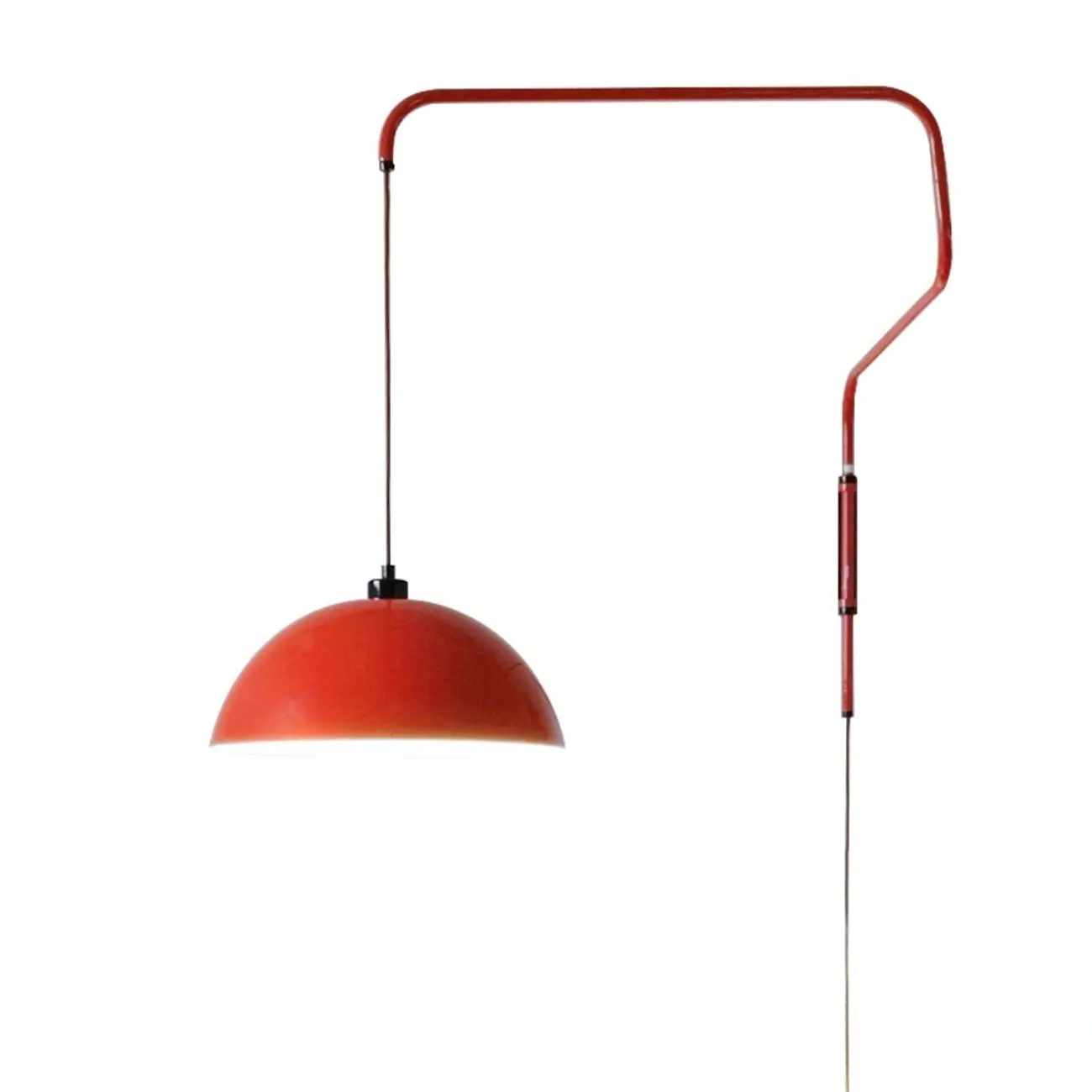 Red and White Plug-In Dome Swing Arm Wall Light Image - 9 | homeyfad