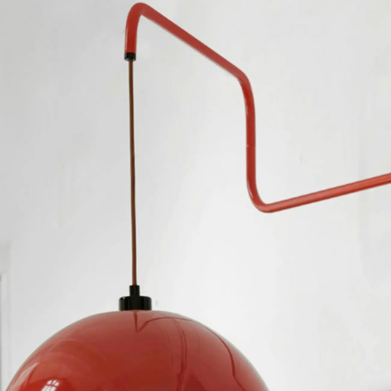 Red and White Plug-In Dome Swing Arm Wall Light Image - 12 | homeyfad
