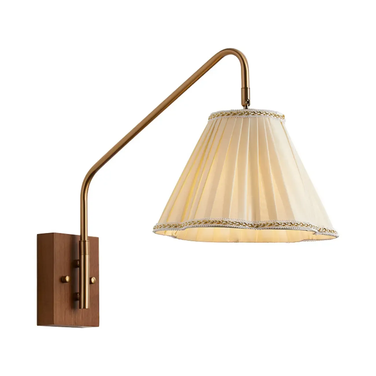 Modern Living Room Wall Light with Pleated Fabric Shade