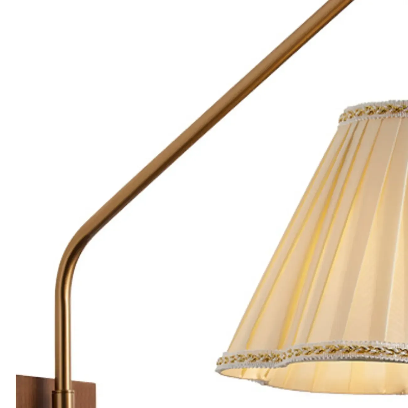 Modern Living Room Wall Light with Pleated Fabric Shade