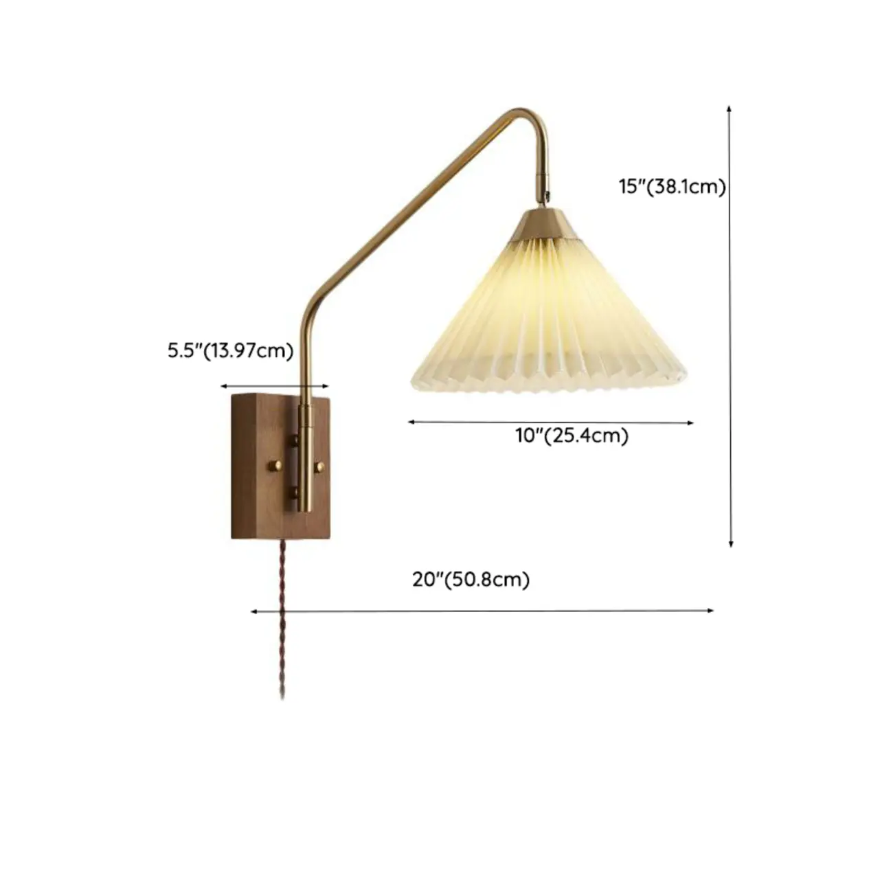 Modern Living Room Wall Light with Pleated Fabric Shade | homeyfad