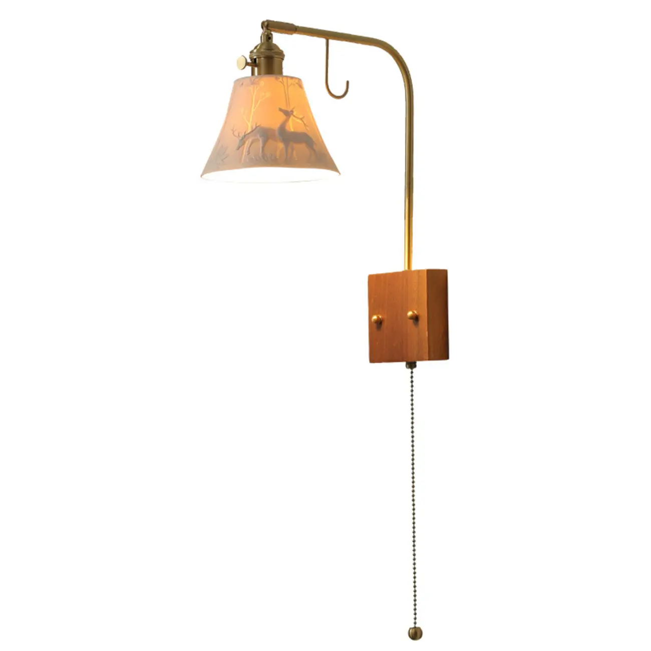 Vintage Cylinder Interior Wall Light with Deer Pattern | homeyfad