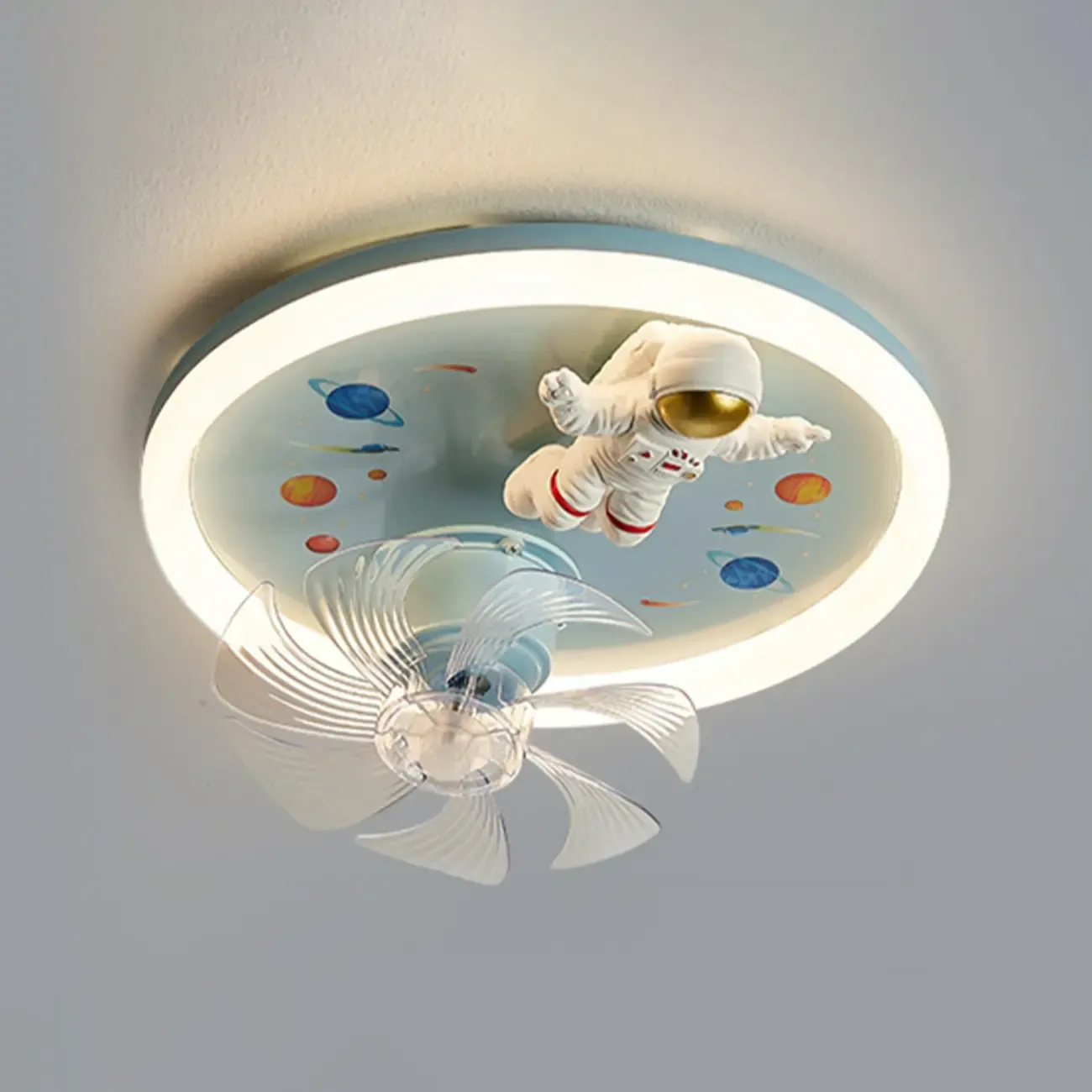 Modern Kids Pink Ceiling Fan with LED Unicorn Design Image - 7