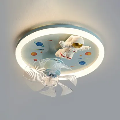 Modern Kids Pink Ceiling Fan with LED Unicorn Design Image - 7